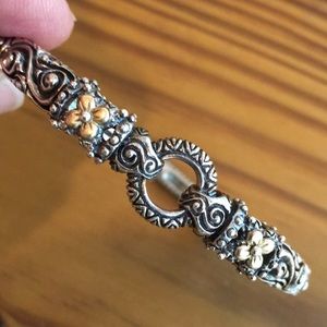 Beautiful Barbara Bixby Silver and 18k Hinged Cuff